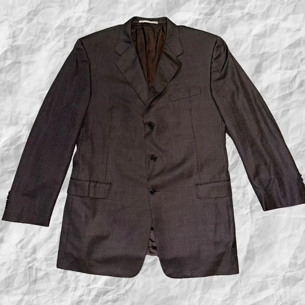 Hickey Freeman Madison‎ Black Birdseye/Microdot Wool Suit 46L W37